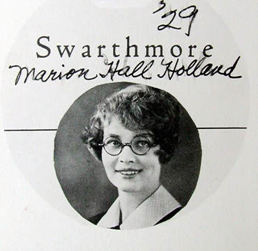 Marion at Swarthmore 1929
