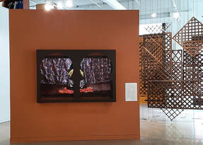 Installation image of artworks by Majida Khattari and Hoda Tawakol
